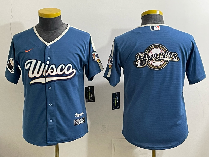 women 2026 Milwaukee Brewers blank blue Game Nike MLB Jersey 052003